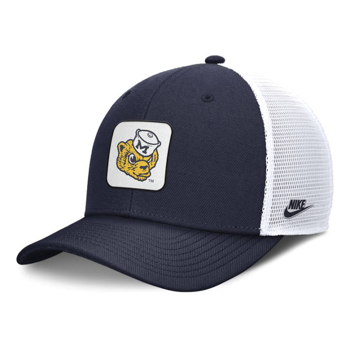 Nike Nike Michigan Wolverines Legacy Rise Mascot Men's Nike College Trucker Adjustable Hat