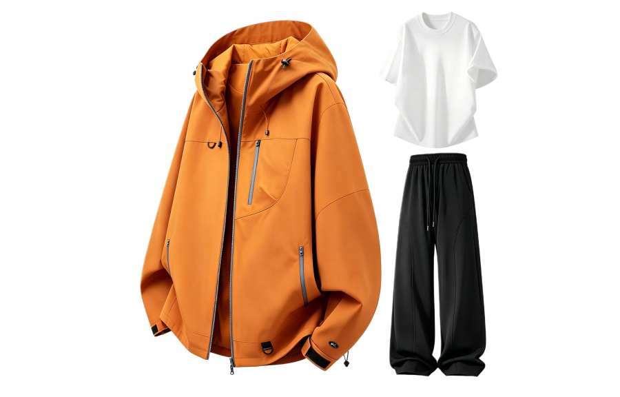 WARRIOR Windbreaker Jacket & Pants Sets Unisex Hooded Non Detachable Moderate