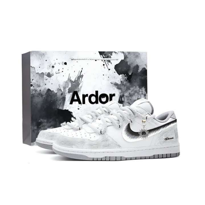 Nike Nike Big Skateboard Shoes Men's Low Top White/Gray