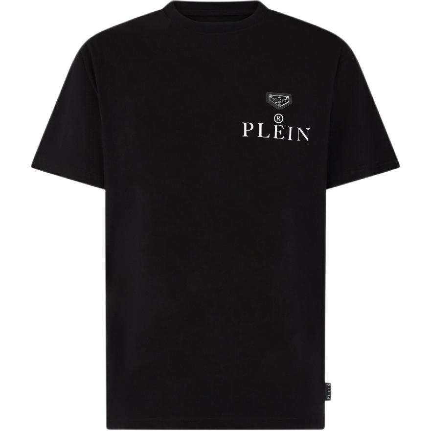 PHILIPP PLEIN T Shirts Men's Black Crew Neck Moderate Straight Fit