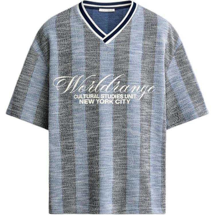 ZARA T Shirts Men's Blue V Neck