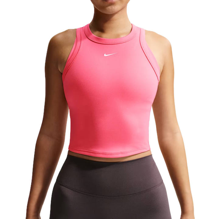 Nike Nike Dri Fit One Sleeveless Sports Shirts Women's Ocean Coral White Crew Neck Moderate