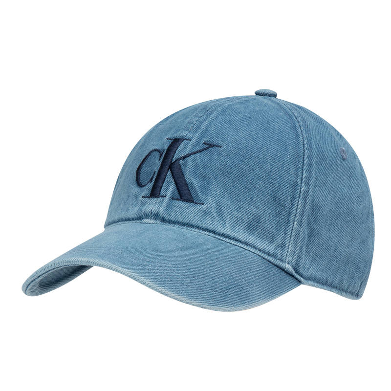 CALVIN KLEIN Cotton Baseball Caps Unisex Denim Blue