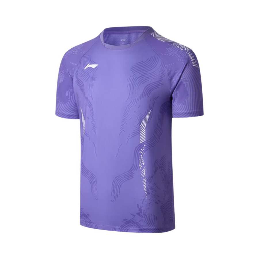 Li-Ning Li Ning Badminton Jerseys Unisex Light Blue Purple Crew Neck Moderate