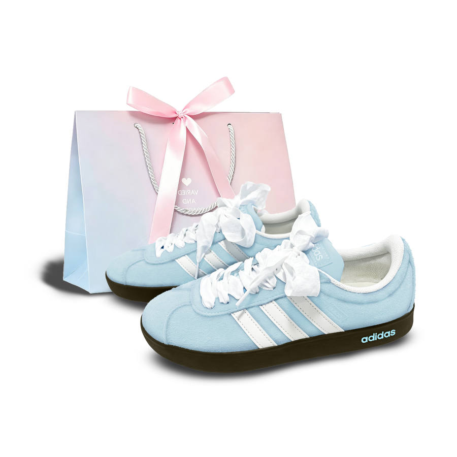 Adidas Adidas VL COURT 2.0 Maris Sal Soda R Slip Resistant Cushioning Abrasion Resistant Low top German Army Trainers Unisex