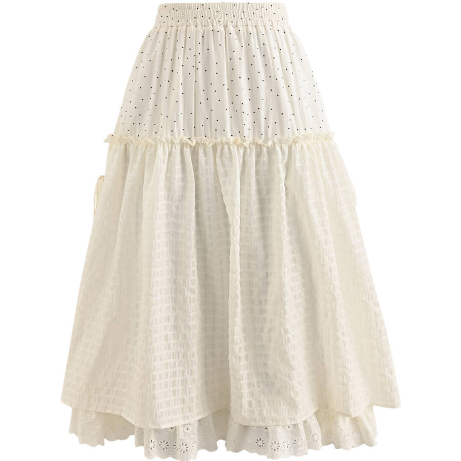 SNBL Casual Long Skirts Women's Apricot Moderate Midi Skirt A Line Skirt