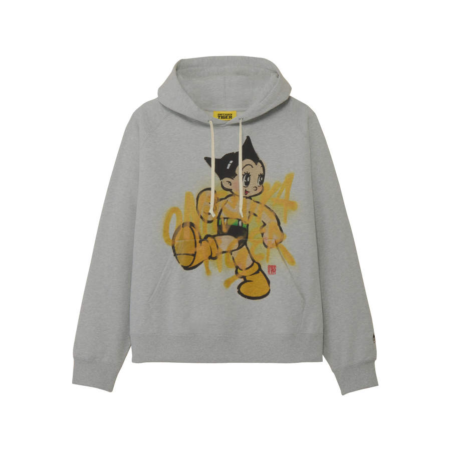 Onitsuka Tiger Sweatshirts Men's Heather Gray Hooded Moderate Regular