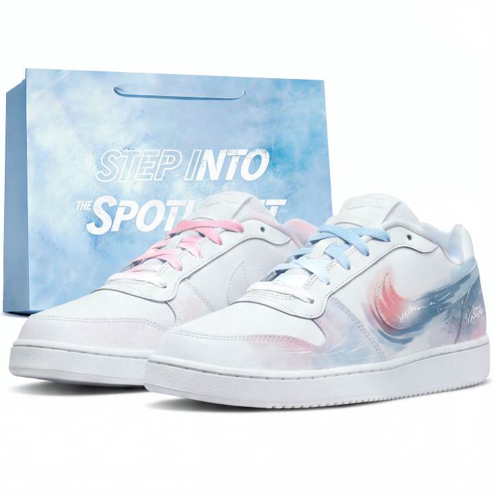 Nike Nike EBERNON Skateboard Shoes Unisex Low Top Pink/Blue/White