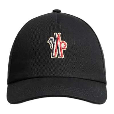 Moncler Grenoble Cotton Gabardine Baseball Caps Men's Black