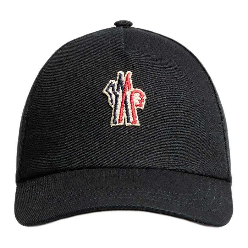 Moncler Grenoble Cotton Gabardine Baseball Caps Men's Black