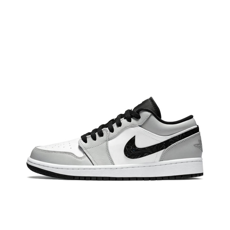 Jordan Jordan Air Jordan 1 Gray Tone, Valentine's Day Edition, Individual Trendy, Comfortable Versatile, Print Leather