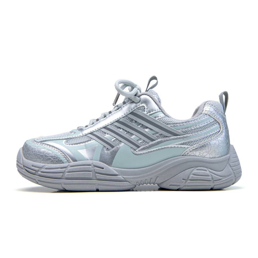WARRIOR Running Shoes Women's Low Top Silver Green/Gray Brown