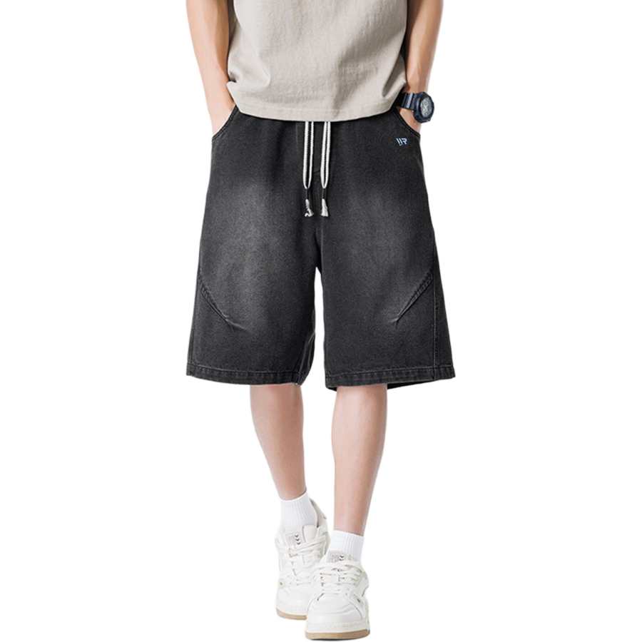 WARRIOR WARRIOR Denim Shorts Unisex Thin Straight Fit Pants