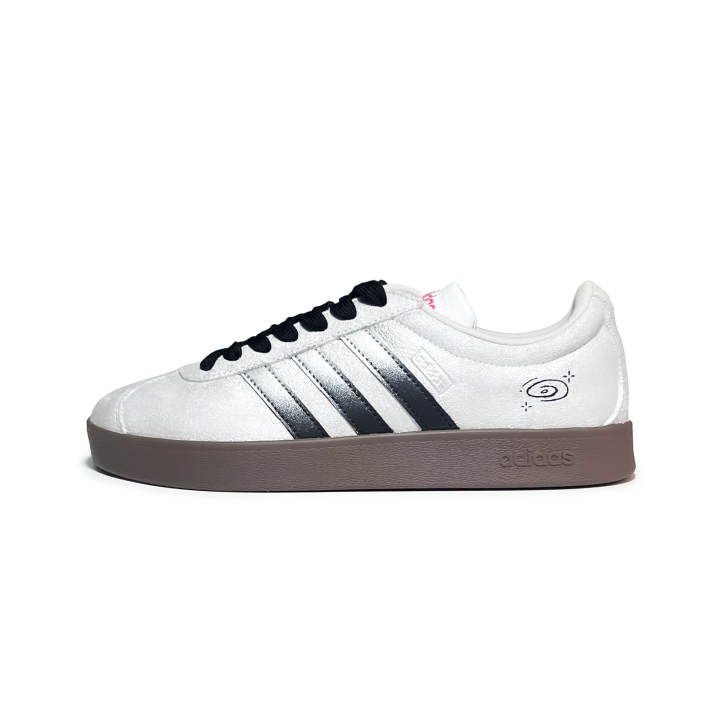 Adidas Adidas Vl Court Classic German Army Trainers Unisex Low Top Silver/Black