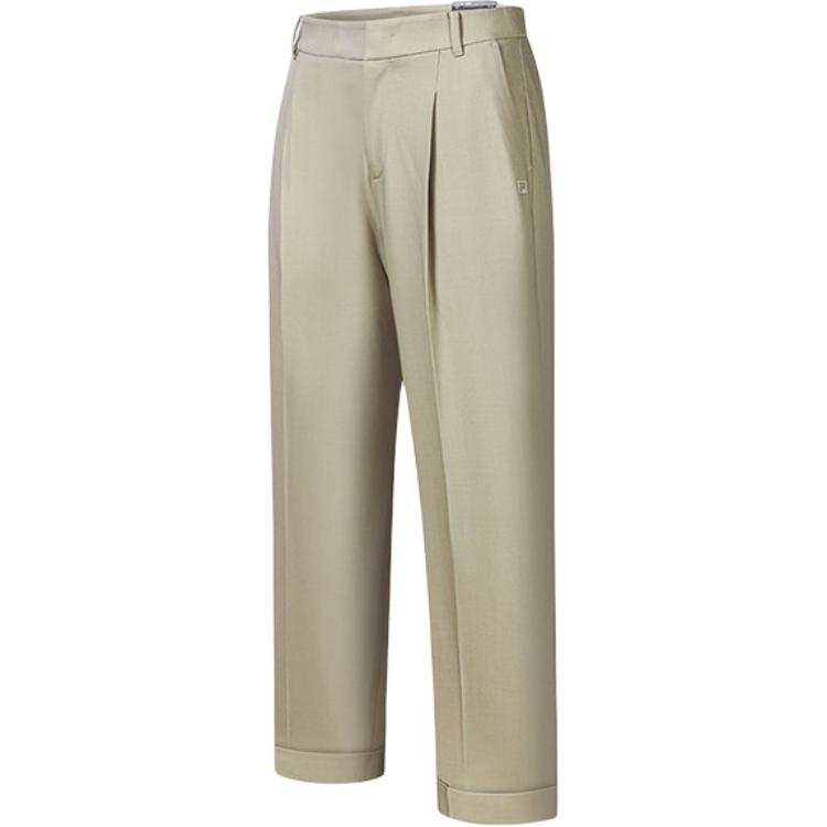 FILA Knitted Sweatpants Women's Warm Tone Khaki DK Moderate Wide Leg Pants