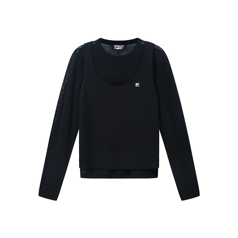 FILA WHITE Knitwear Women's Jet Black Crew Neck Moderate Other