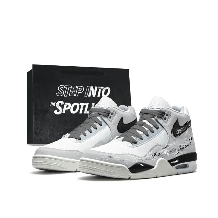 Nike Nike Flight Legacy Basketball Shoes Unisex Mid Top Black White Gray