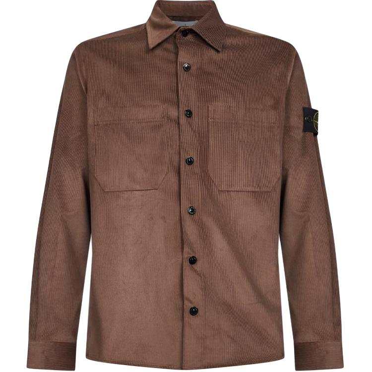 Stone Island patch-pocket long-sleeve shirt