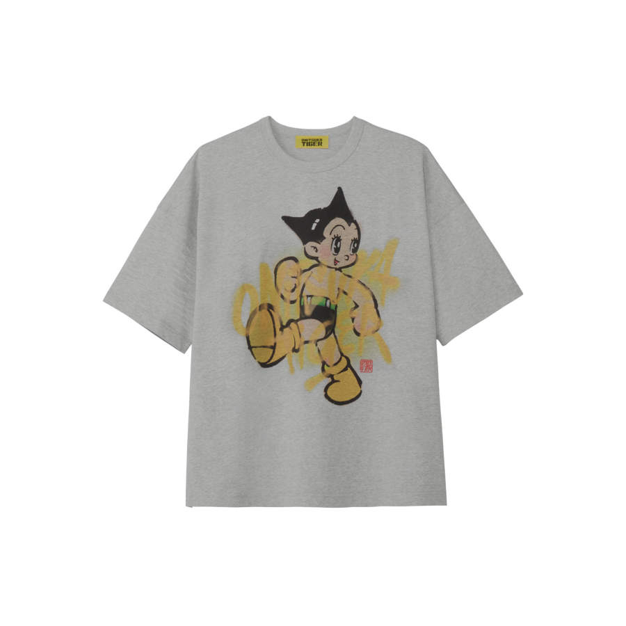 Onitsuka Tiger T Shirts Men's Heather Gray Crew Neck Moderate Straight Fit