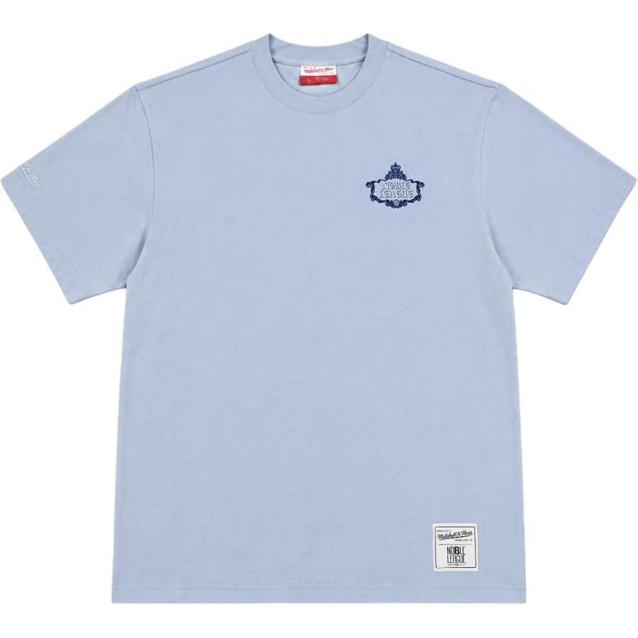 Mitchell Ness Mitchell Ness T Shirts Men's Light Blue Crew Neck Moderate