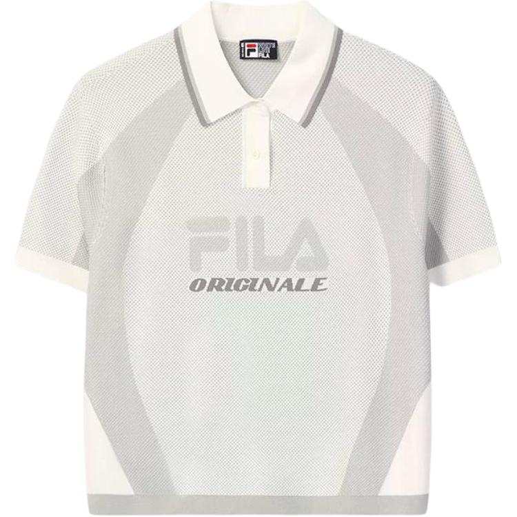 FILA Polo Shirts Women's Cloud White WT Lapel Moderate Straight Fit