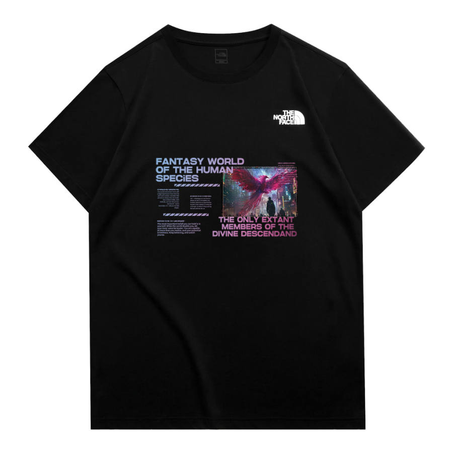 THE NORTH FACE Basic T Shirts Unisex Black Crew Neck Moderate