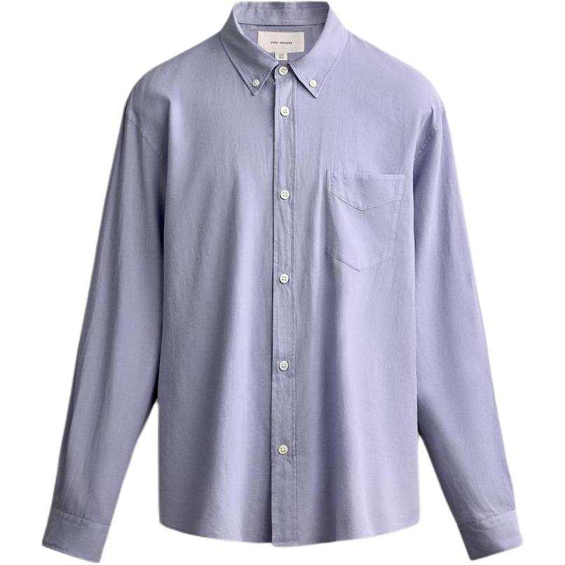 ZARA ORIGINS Shirts Men's Light Purple Lapel Thin