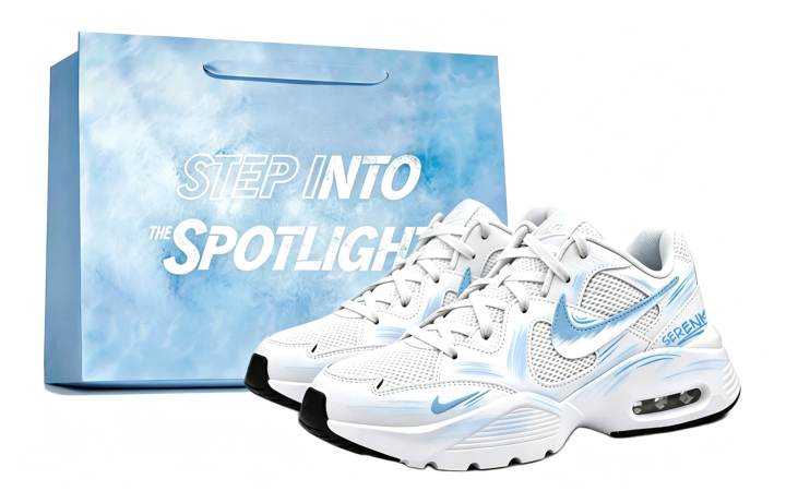 Nike Nike Air Max Fusion Running Shoes Unisex Low Top White Blue Shopping Bag