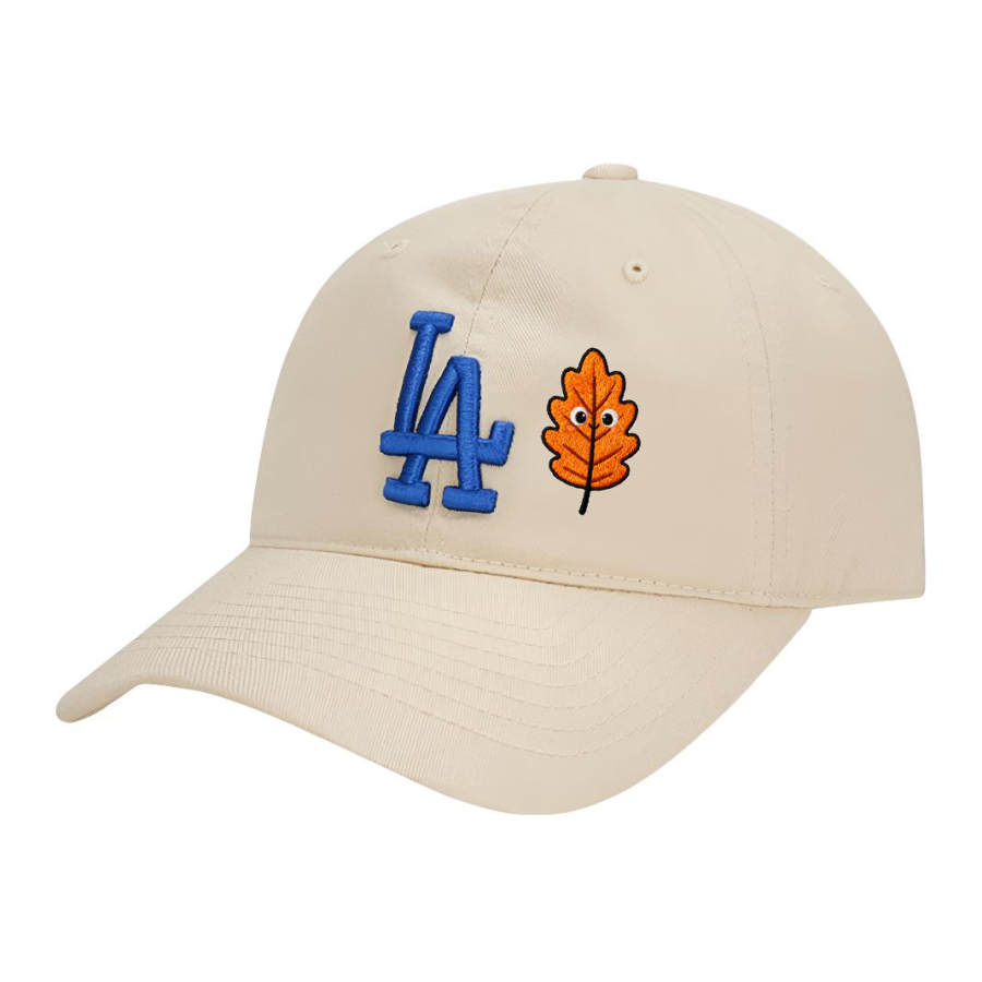MLB MLB Cotton Baseball Caps Leaf Embroidery Unisex Khaki