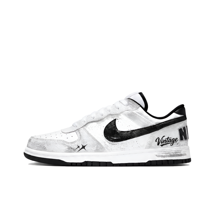 Nike Nike Big Skateboard Shoes Men's Low Top Silver Black