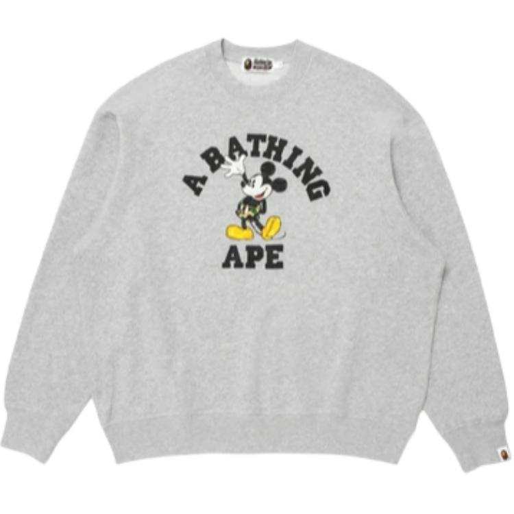 A BATHING APE X Disney Sweatshirts Unisex Crew Neck Moderate Straight Fit
