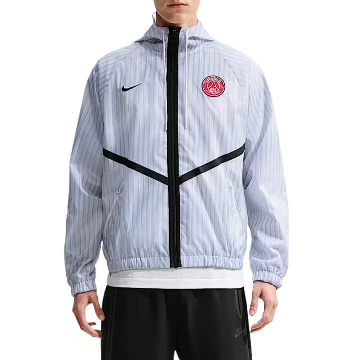 Nike Nike Jackets Men's Rugby Gray/White/Collegiate Marine Blue Hooded Non Detachable Moderate