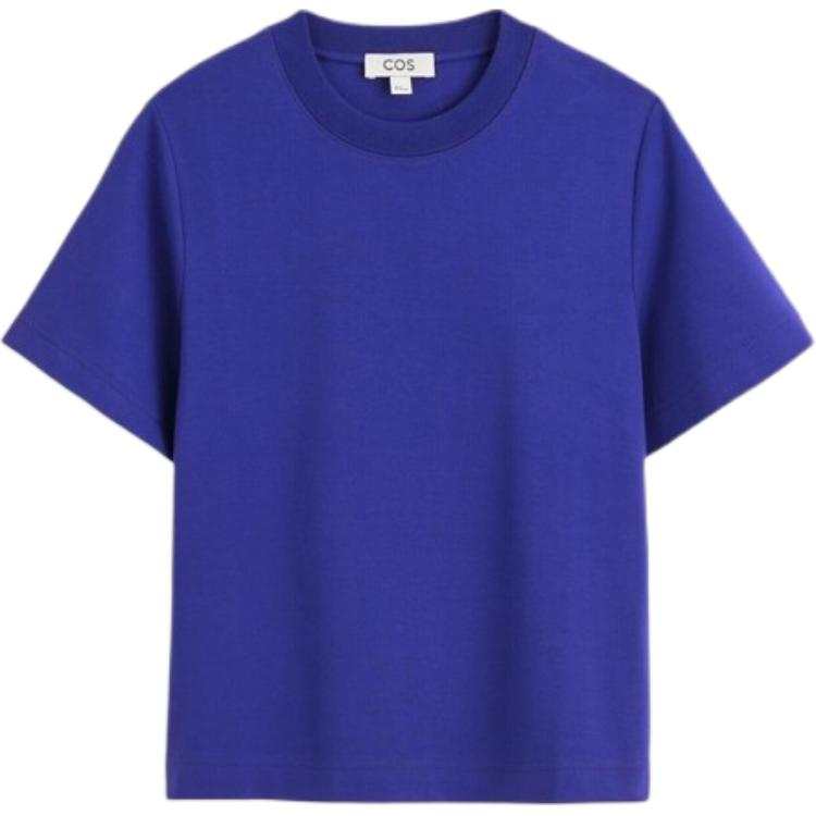 COS T Shirts Women's Cobalt Blue Crew Neck Moderate
