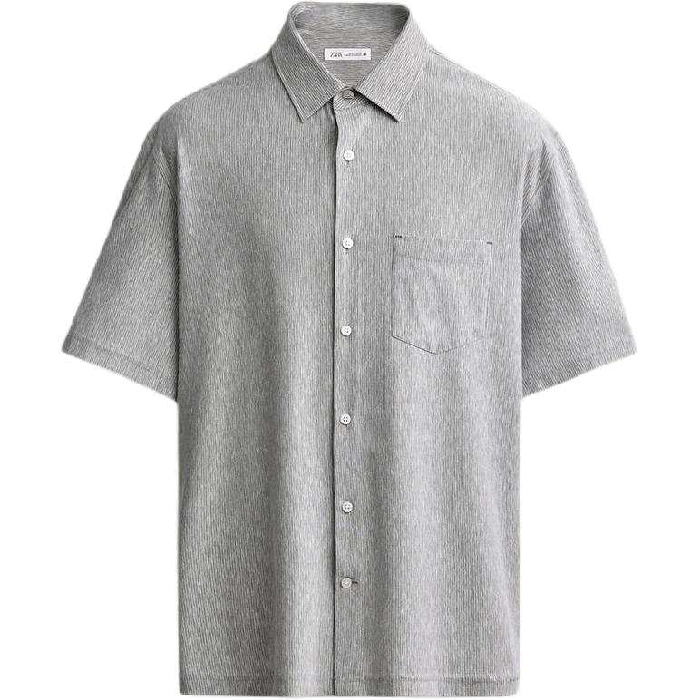 ZARA Shirts Men's Green Stripes Moderate