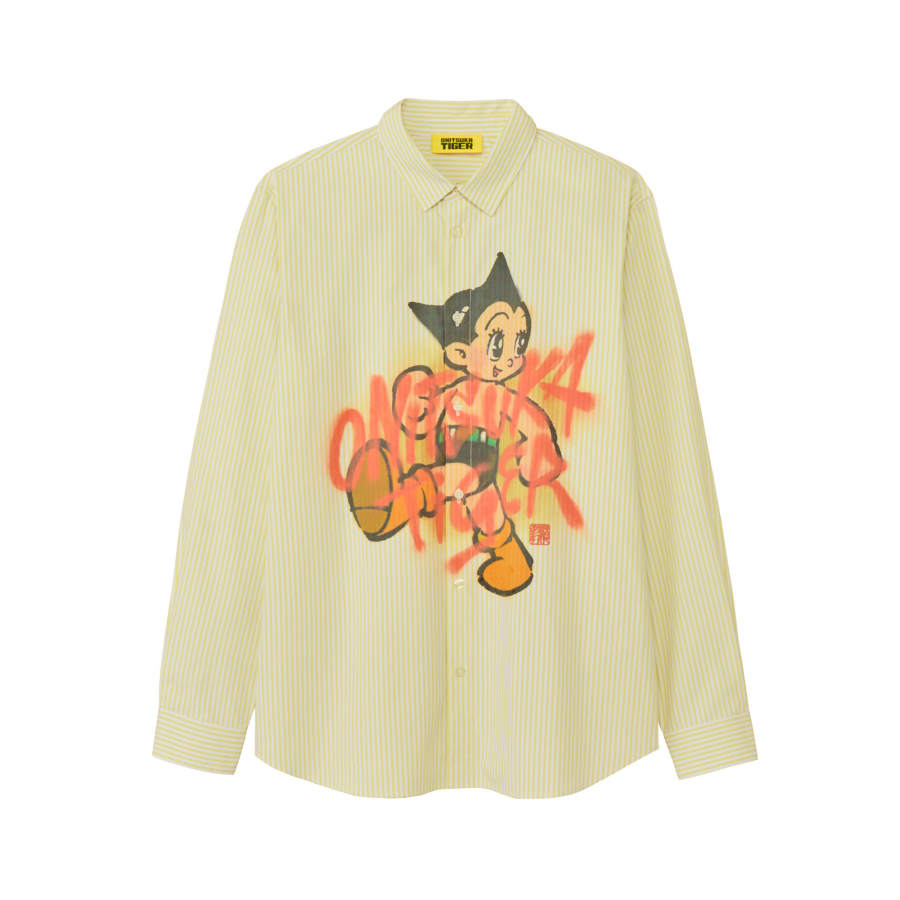 Onitsuka Tiger Shirts Men's Earth Yellow Lapel Moderate