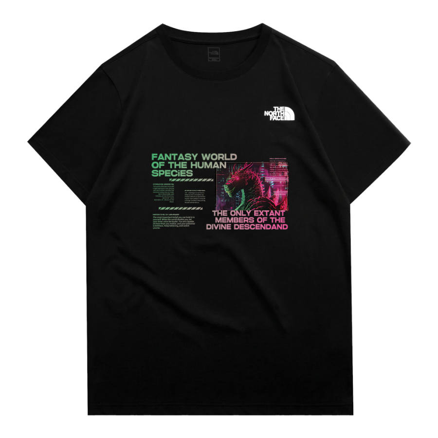 THE NORTH FACE Basic T Shirts Unisex Black Crew Neck Moderate