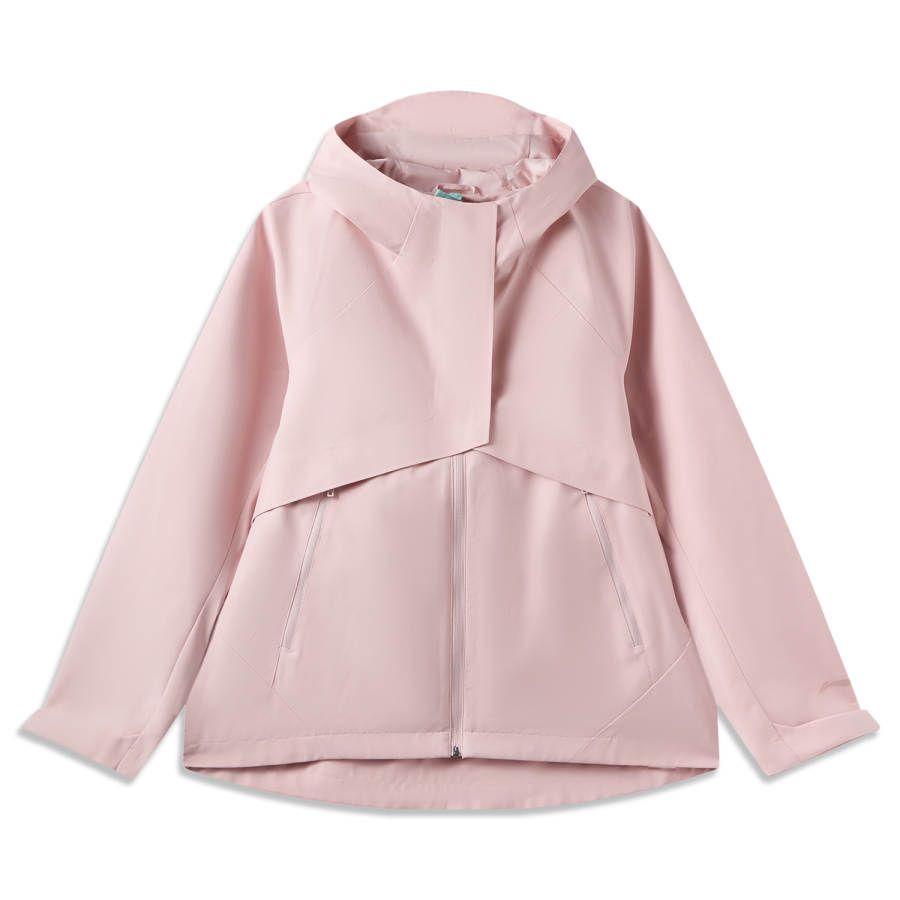 Li-Ning Li Ning Outdoor CF Tracing Trench Coats Women's Light Blush Pink Thickened Straight Fit