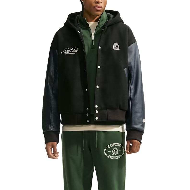 Nike Nike Club Puffer Jackets Men's Black/Obsidian/Gravel Hooded Non Detachable Moderate
