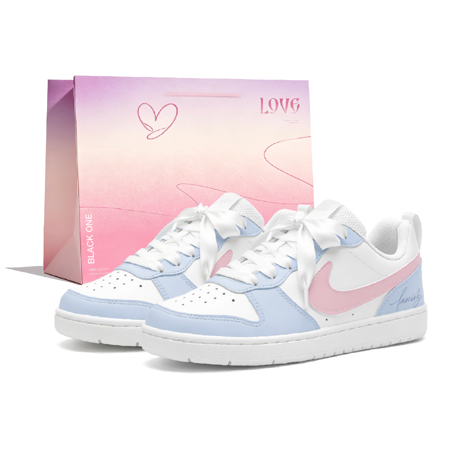 Nike Nike Court Borough Skateboard Shoes Unisex Low Top White/Blue/Pink