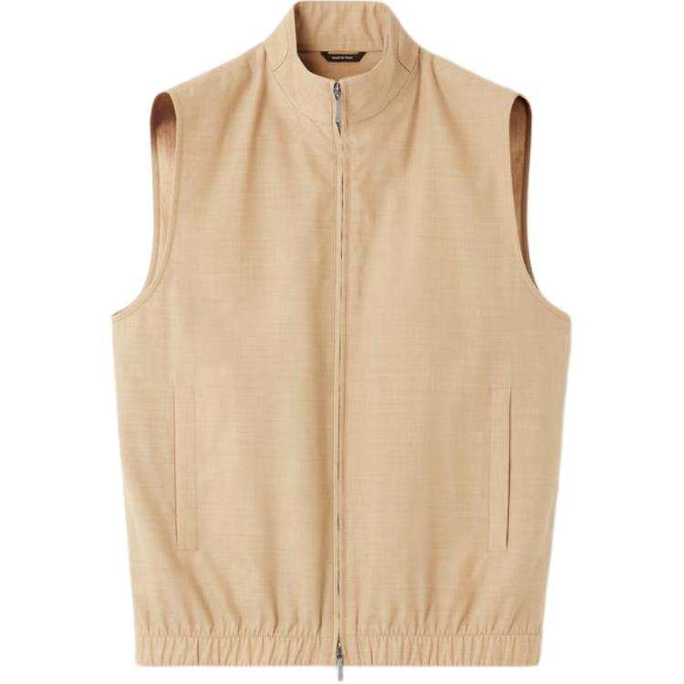 Loro Piana Vests Men's Beige Stand Collar Moderate Other