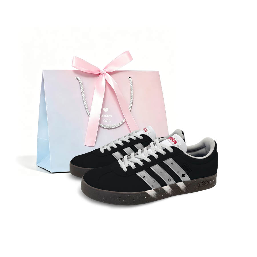 Adidas Adidas VL COURT 2.0 German Army Trainers Unisex Low Top Black/Silver/Brown