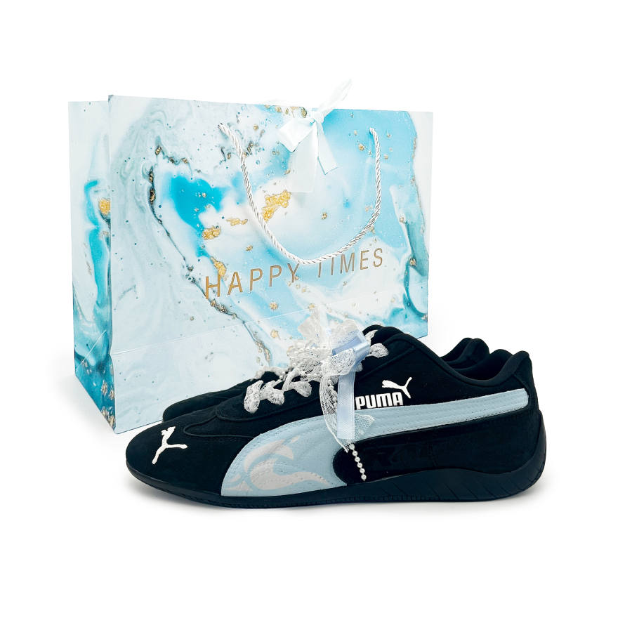 PUMA Speedcat Collection Skateboard Shoes Women's Low Top Blue & Black & White & Gold