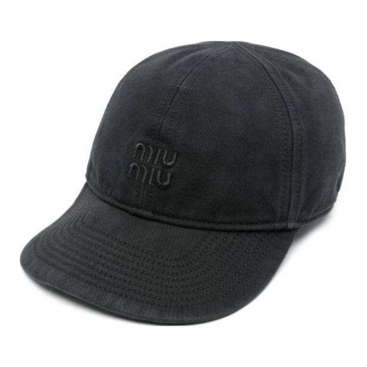 MIU MIU MIU MIU Logo Embroidered Baseball Cap