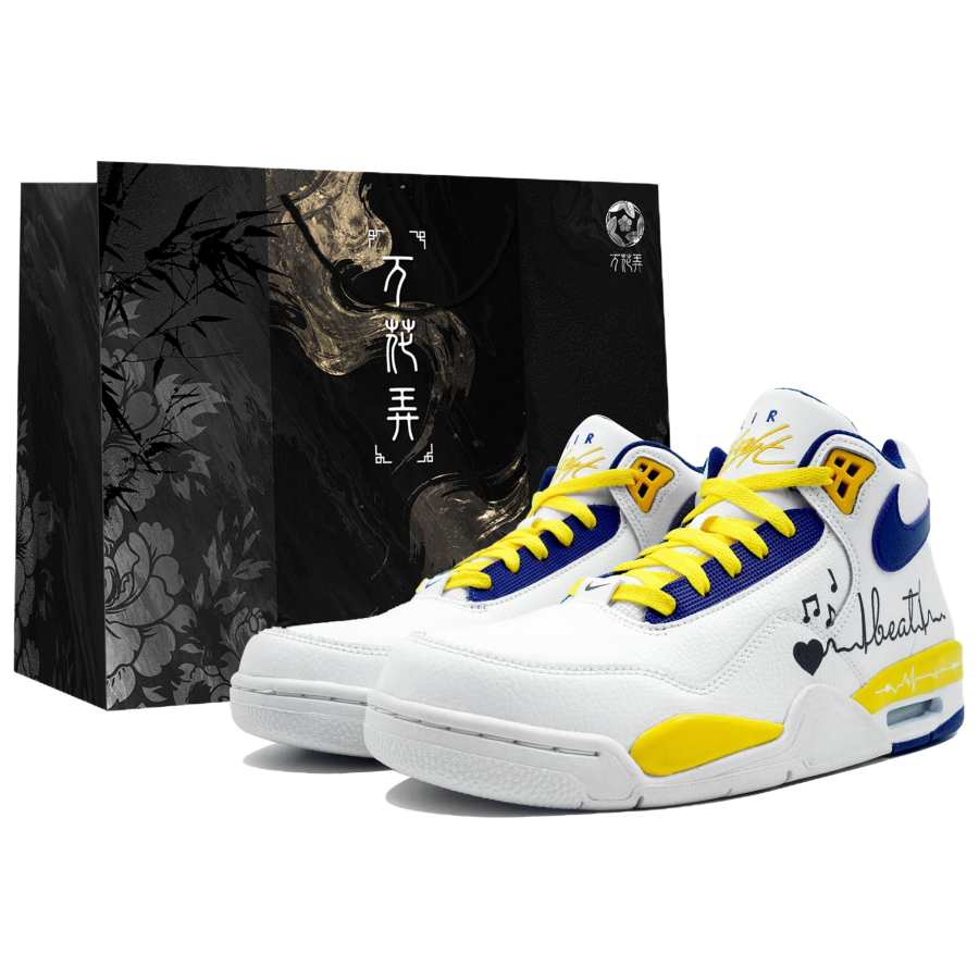 Nike Nike Flight Legacy Myriad Flowers Entwined, Musical Note, Box, Rhythmic Melody Mid top Vintage Basketball Shoes Men's