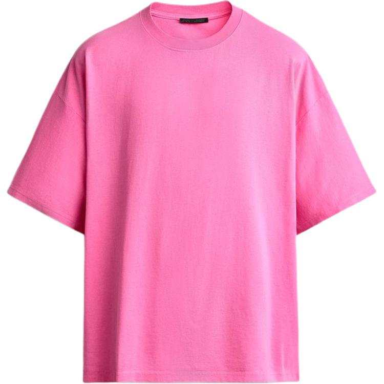 ZARA T Shirts Men's Dark Purple Red Crew Neck