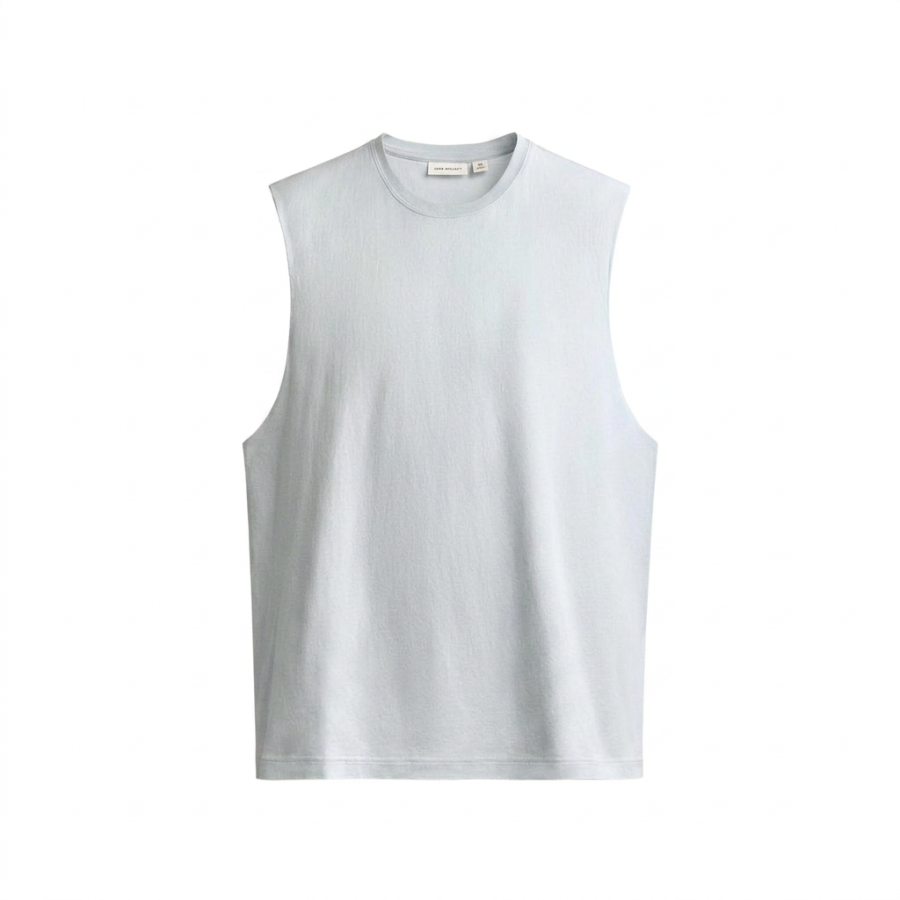 ZARA ORIGINS Tank Tops Men's Light Sky Blue Crew Neck Moderate