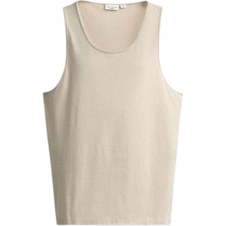 ZARA ORIGINS Tank Tops Men's Light Beige Crew Neck Moderate