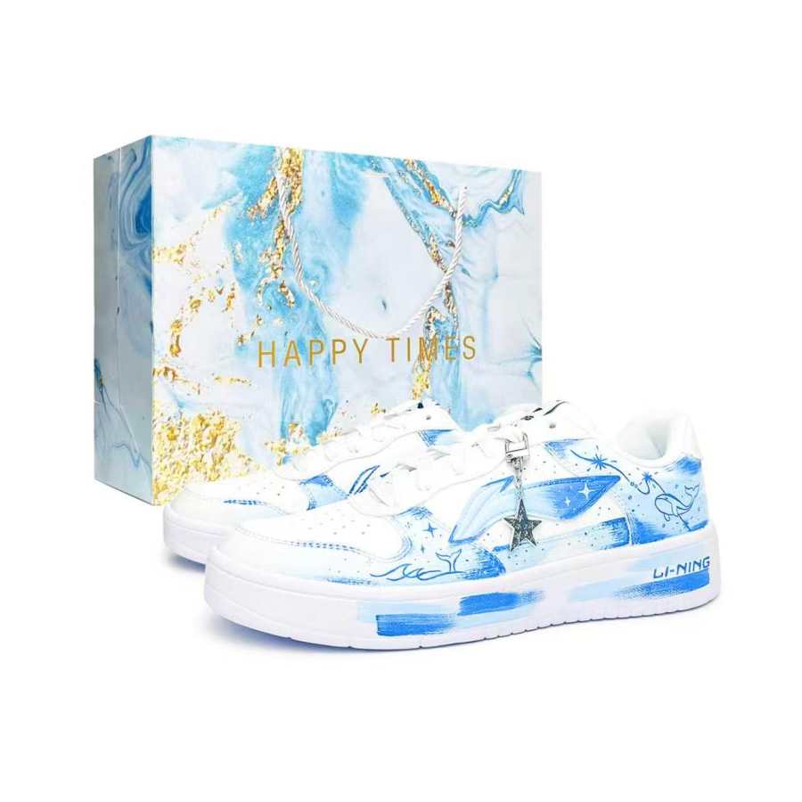 Li-Ning Li Ning Floating Boat Skateboard Shoes Unisex Low Top White/Blue