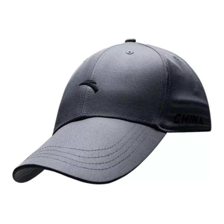 ANTA Anta Recycled Polyester Fabric Baseball Caps Unisex Medium Gray