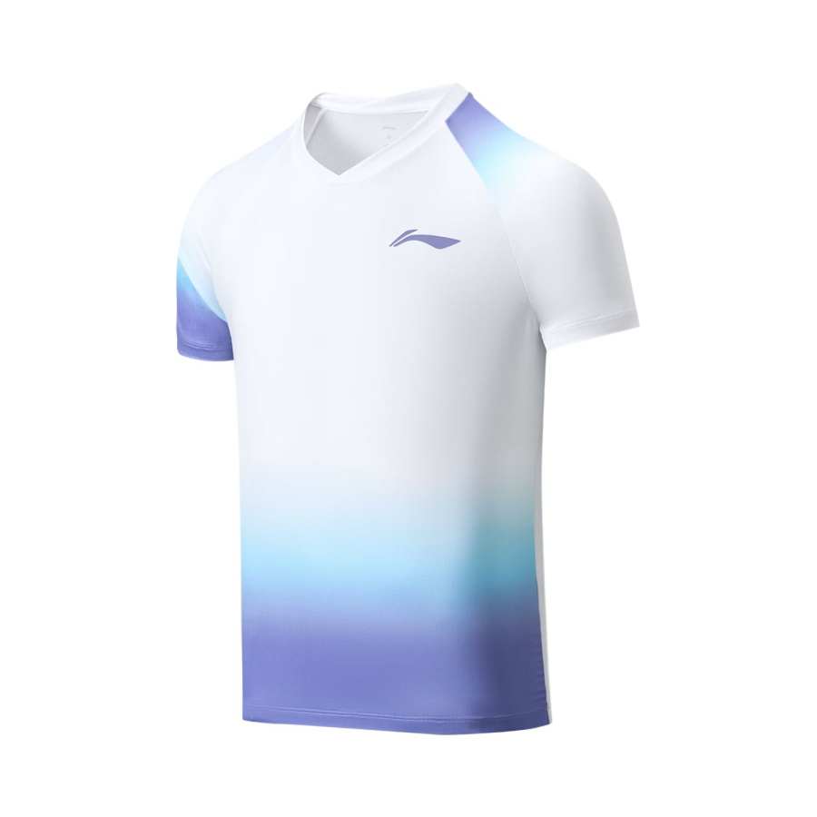 Li-Ning Li Ning Badminton Jerseys Unisex White V Neck Moderate